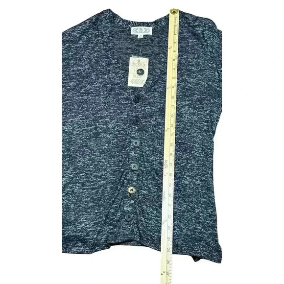 NWT Pink Rose Womens Gray V Neck Long Sleeve Button Front Cardigan Sweater M - Picture 10 of 10